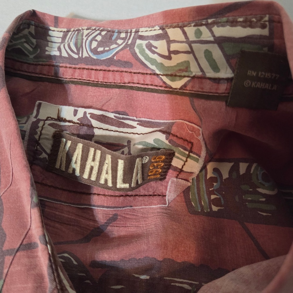 Kahala Button Down Shirt Men 2XL Multicolor Lot of 3 Aloha Tropical Fish Tiki - Picture 10 of 12